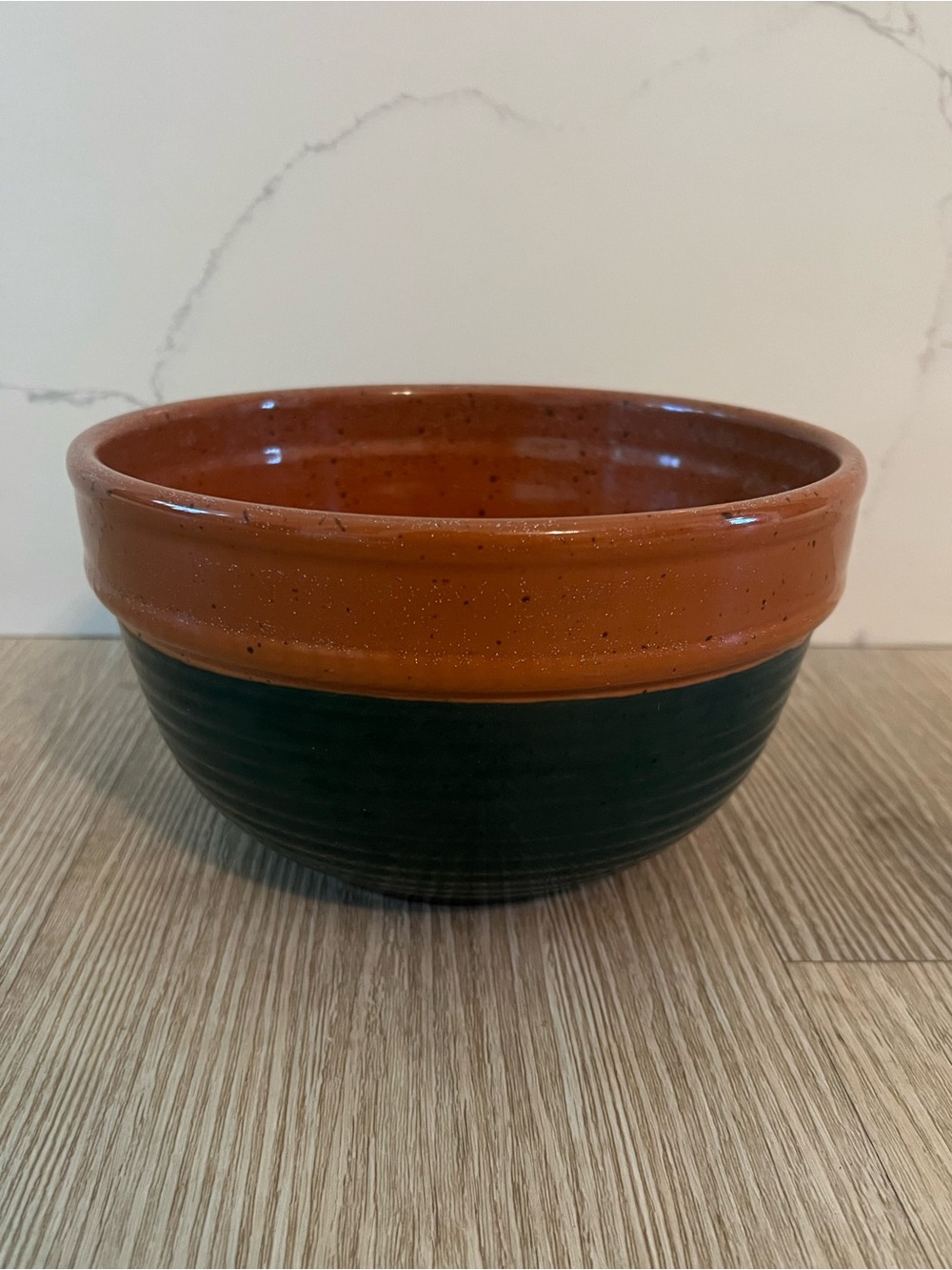 Handcrafted Vintage Two-Tone Ceramic Bowl